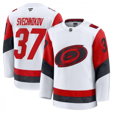 Miesten NHL Carolina Hurricanes Pelipaita 2025-26 Fanatics Premium Andrei Svechnikov Vieras Valkoinen